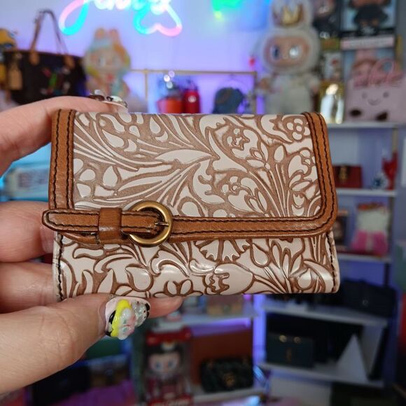 Rare Miu Miu Vintage Brown Floral Boho Key Case Wallet - Picture 1 of 7